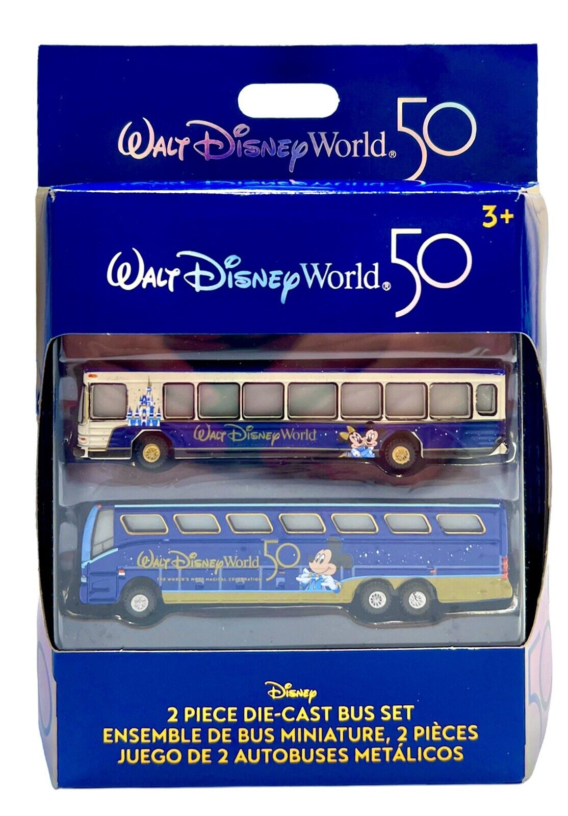 Disney World Parks 50th Anniversary Die-Cast Transport Buses Bus Set of  2 - NEW