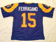 UNSIGNED CUSTOM Sewn Stitched Vince Ferragamo Blue Jersey - M, L, XL, 2XL, 3XL