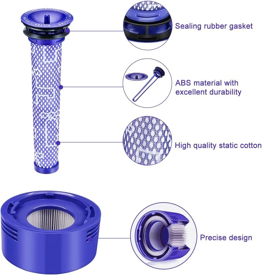 For Dyson V6 V7 V8 Filter Kit Absolute Animal Motorhead Trigger Replacement Hepa - image 2 of 4