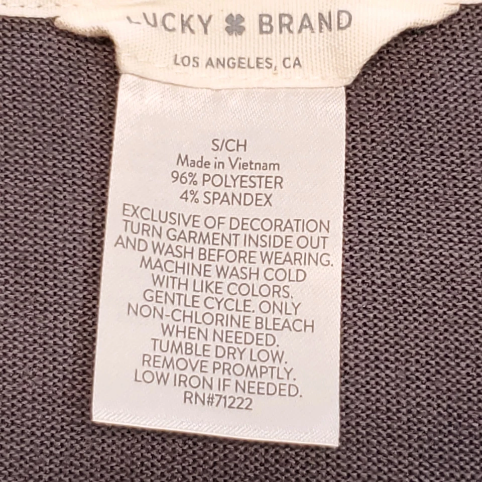 Camiseta sin mangas pulóver informal Lucky Brand para mujer talla pequeña gris Foto 3 de 4