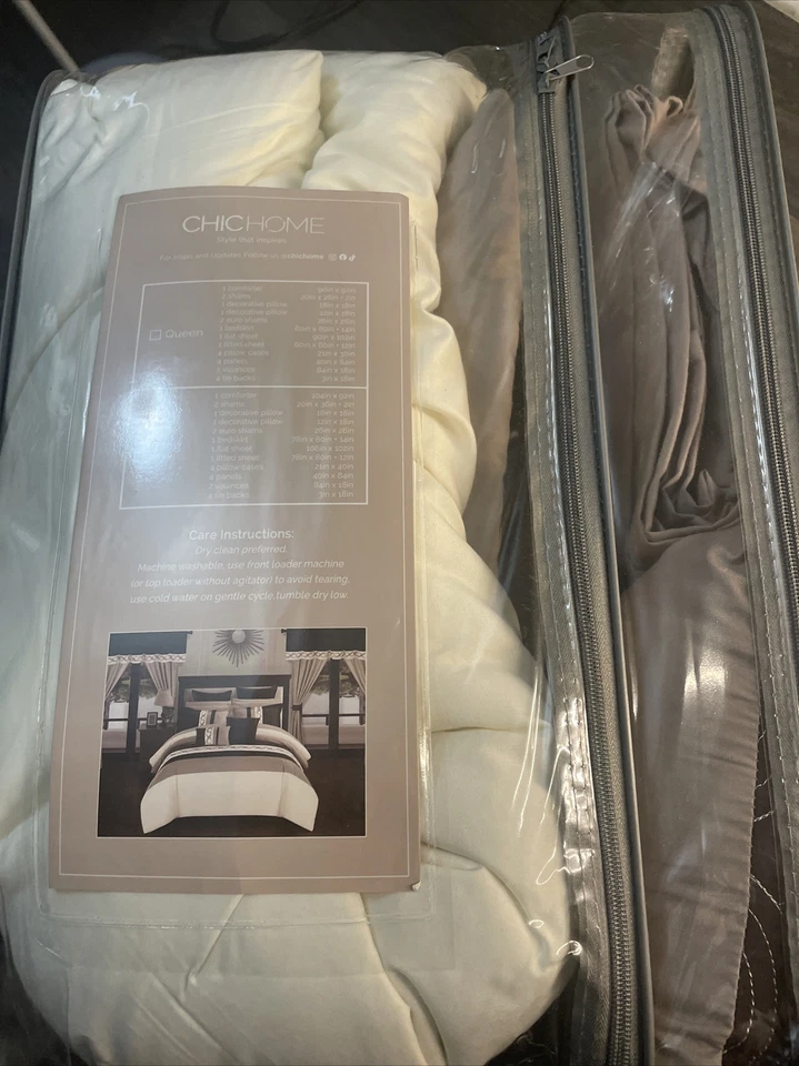 Chic Home Idit Juego de Edredón 24 Piezas Bloque de Color Diseño Bordado Completo... Foto 2 de 3