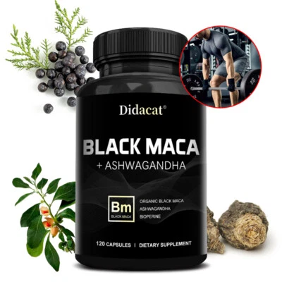DIDACAT Maca noire 1000 mg - Stimulation de la testostérone - Santé musculaire - Libido