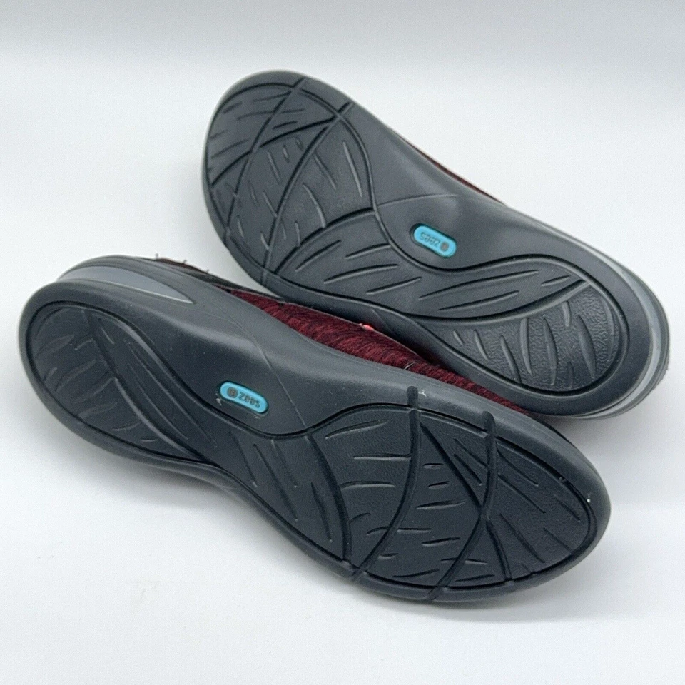 Zapatillas deportivas Bzees Regal Pull On con cordones Athleisure rojo profundo negras ligeras talla 9W Foto 3 de 4