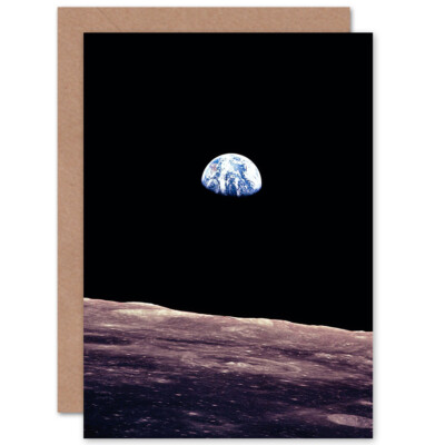 Earthrise Erde Vom Mond Nasa Apollo 8 Mondoberfläche Weihnachtskarte