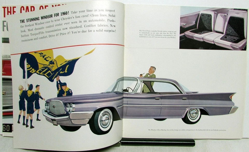 Chrysler New Yorker Saratoga Windsor Prestige 1960 folleto de ventas XL grande raro Foto 3 de 4