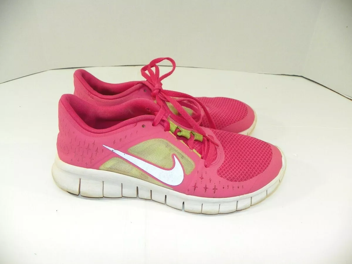 Nike Free Run 3 Spark Pink Volt Youth Running Shoes size 6 used | eBay