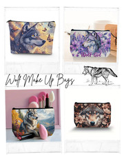 1pc, Wolf Design Lightweight Make Up Bag Christmas Gift Present CHOOSE DESIGN B1