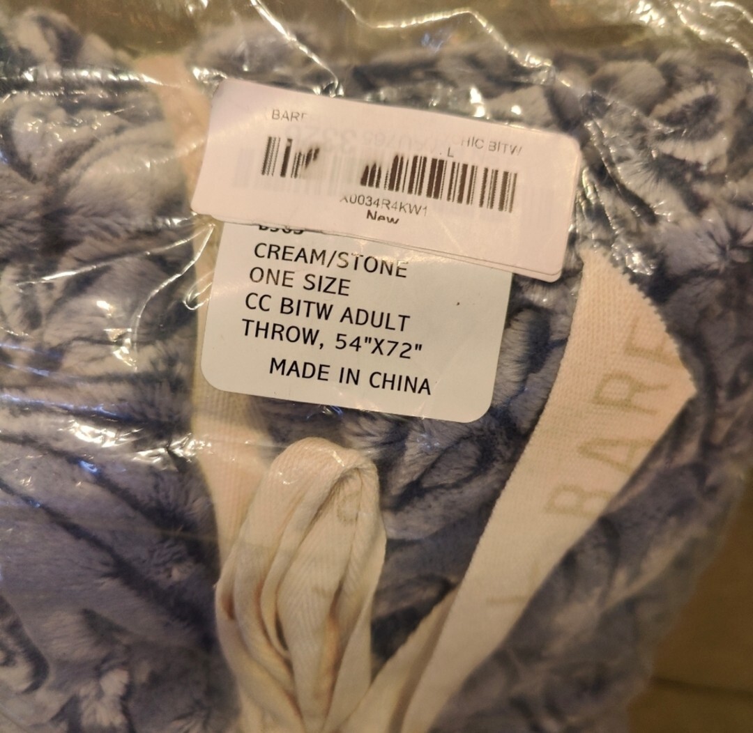 NEW BAREFOOT DREAMS CozyChic Artisan Throw Blanket Cream/stone 54x72" eBay