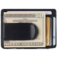 Dermot Mens RFID Safe Money Clip Minimalist Smooth Leather Comes in Gift Box