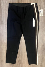A New Day Womens High Rise Skinny Ankle Pants, Black White Stripe Size 8R