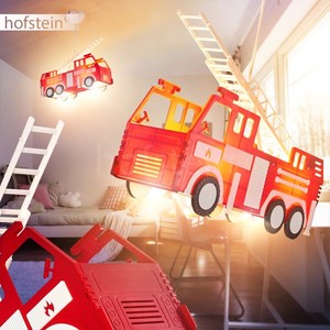 Feuerwehr rot Hänge Leuchten Kinder Zimmer Pendel Lampen Jungen Auto