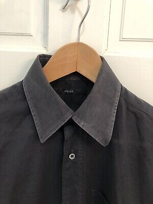GUCCI MEN vintage, SHORT SLEEVE BLACK SLIM FIT SHIRT BUTTON GUCCI MEN vintage, SHORT SLEEVE BLACK SLIM FIT SHIRT BUTTON