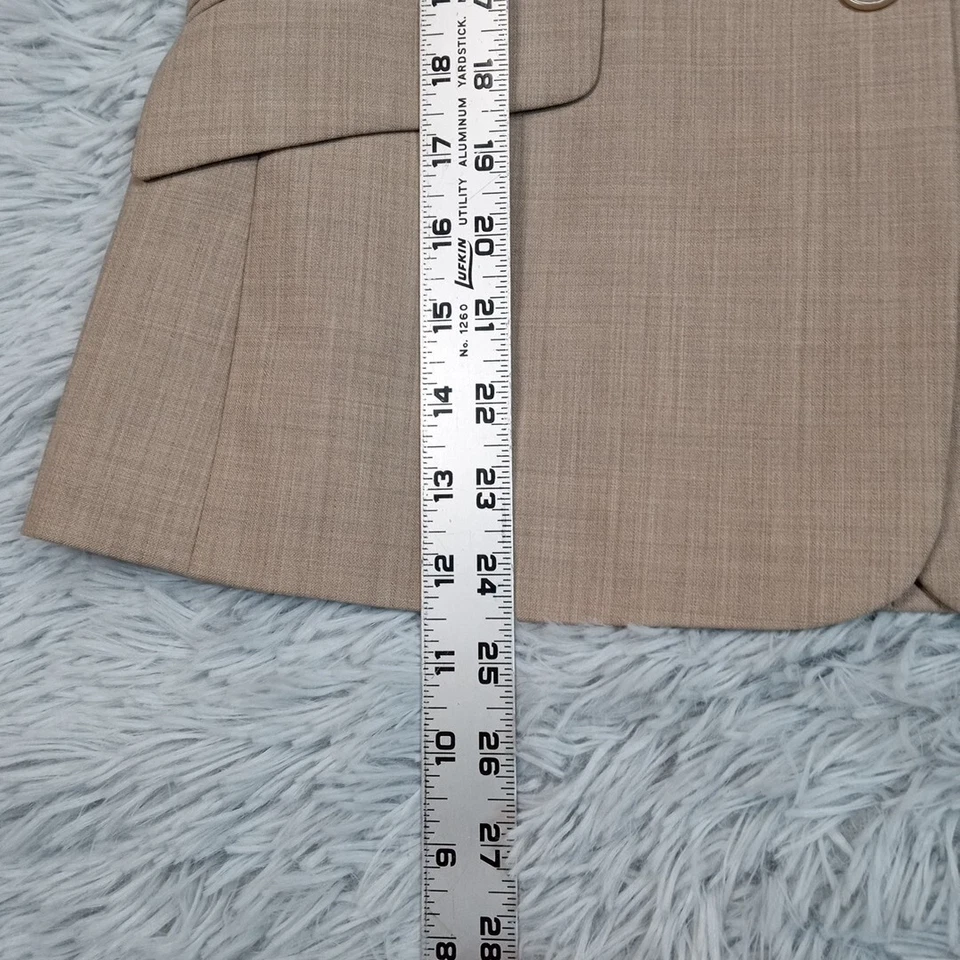 Chaqueta de esquina informal vintage para mujer 4 flexiones mezcla de lana blazer bolsillos de imitación Foto 4 de 4