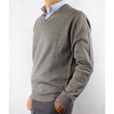 GOLF UOMO SCOLLO V PULLOVER 80% LANA MERINOS MADE IN ITALY 5 COLORI