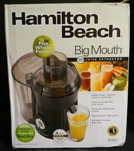 Hamilton Beach Big Mouth Juice Extractor 800 Watt #67601 Fits Whole Foods New IB