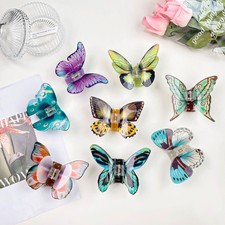 Acrylic Simulation Butterfly Hair Claw Butterfly Shark Clip Ponytail Hairpin .