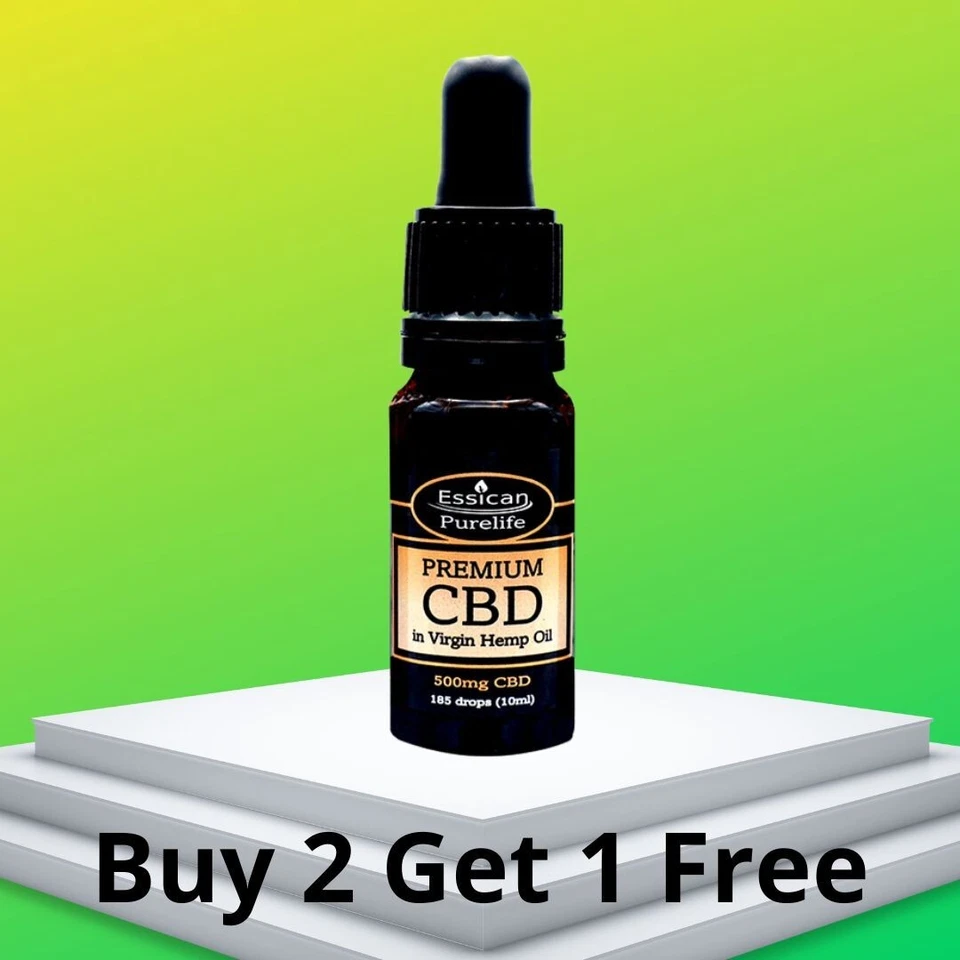 PURE-LIFE CBD OIL DROPS 500mg CBD (5%) Oral ,Full Spectrum Premium Hemp 10ML