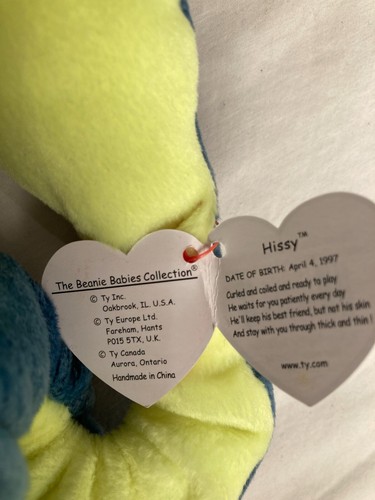 Ty Beanie Baby Hissy The Snake Vintage Retired - Bild 5 von 6
