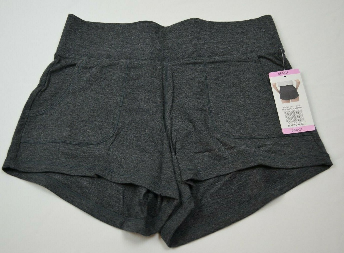 Women's Active Life Black Gray Lounge Athletic Shorts Wide Waistband