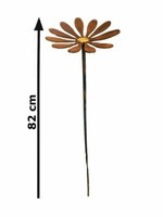 Gartenstecker GäNseblüMchen Mit Gold Im Rost Design, Rostfigur FüR Den Garten