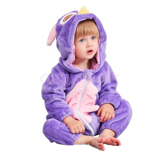 Kids Toddler Baby Animal Kigurumi Onesie Jumpsuit Infant Hooded Cartoon Pyjamas - Picture 86 of 94