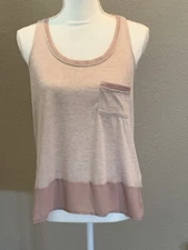 Pleione Sleeveless Top Partial Sheer Casual Summer Spring Tank Pocket Small