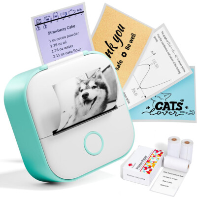 Phomemo T02 Thermo Fotodrucker Druck Pod Aufkleber Drucker + 3 Rollen Papier