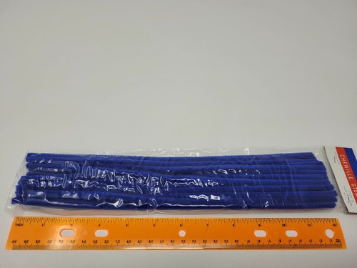 Lot 100 Royal Blue 12" Long x 1/4" 6mm Wired Pipe Cleaners Craft Chenille Stems - Picture 5 of 5