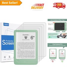 6" Matte Anti-Bubble Screen Protectors for Kindle  Kobo - 4-Pack Protection