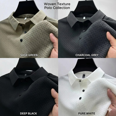 Neue männer Business Casual Kurzarm Knochen Blume Einfarbig POLO-Shirt Mode Atmu