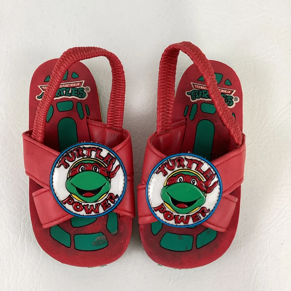 Винтажные босоножки Teenage Mutant Ninja Turtles Raphael с гелевым лицом для мальчиков 80-е - Изображение 2 из 4