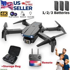 Drone 2026 4K HD Dual Camera WiFi FPV RC Foldable Quadcopter  3 Batteries