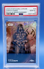 2025 TOPPS STAR WARS CHROME DARTH VADER BLACK & WHITE SHIMMER #29 PSA 10