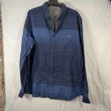 eddie bauer classic fit Long Sleeve Button Up Shirt Blue Striped Men  s T2XL