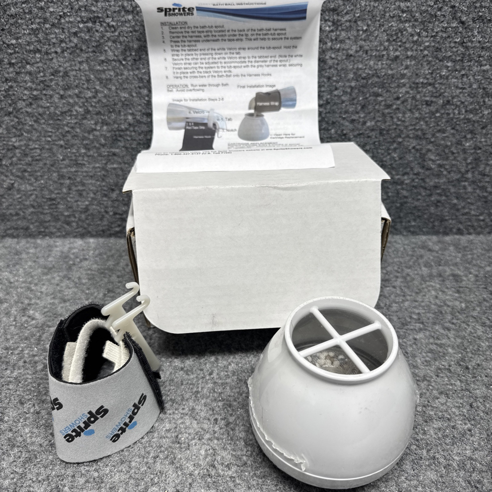 White BB-WH Sprite Filtered Bath Ball with Soft Bristles  