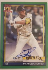 2026 Topps 1991 Topps Autograph Jackson Chourio Green /99 Brewers Auto