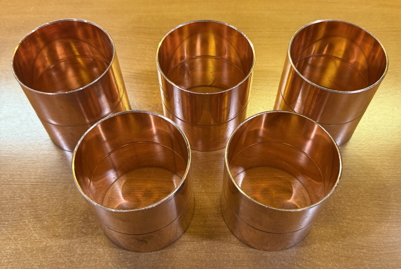 3" Copper Pipe Coupling CxC Sweat x Sweat w/Stop Fitting Quantity of 5 - NOS