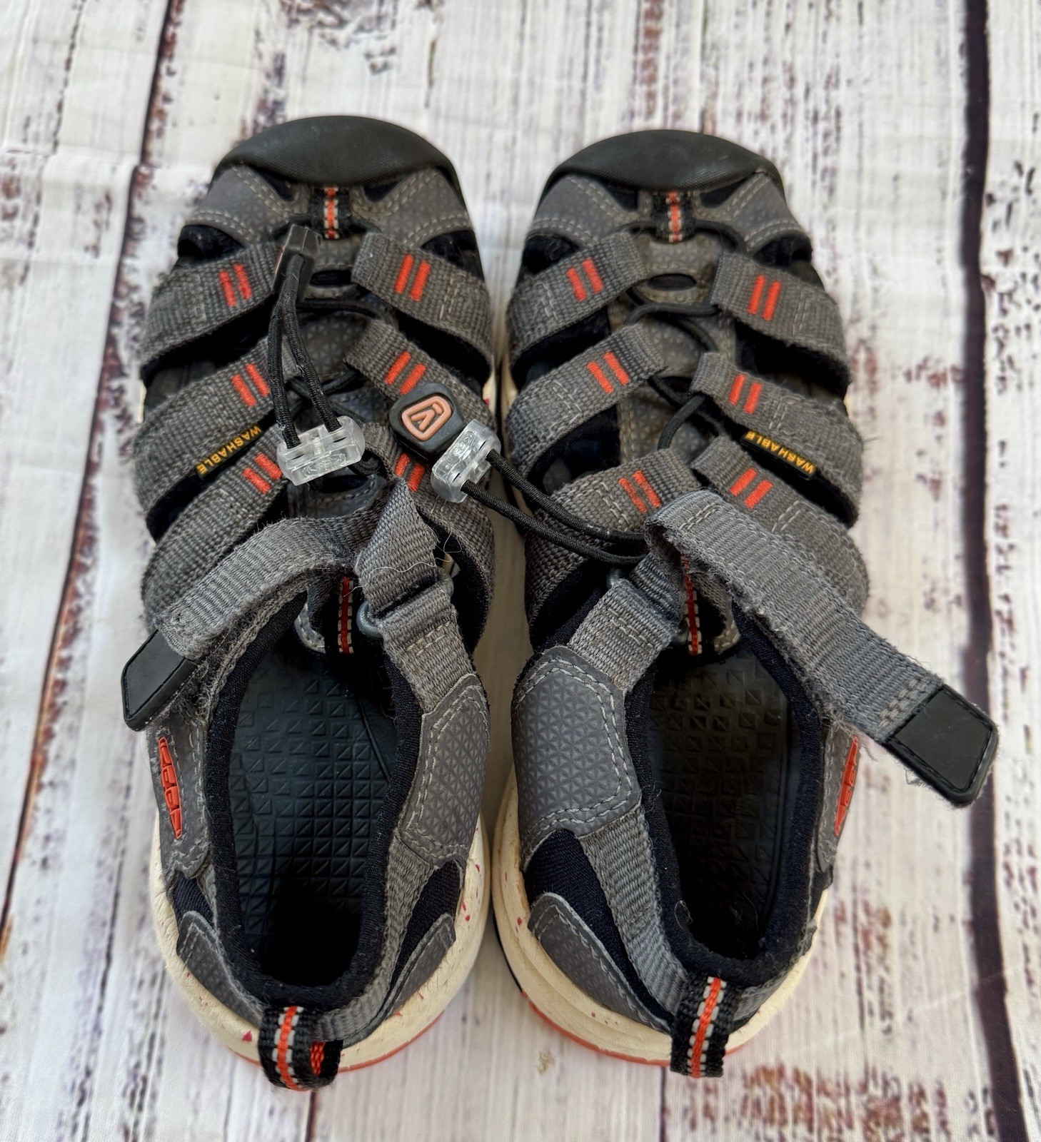 Sandali da trekking impermeabili Keen Newport Neo H2 bambini grigio arancione 1018434 taglia 12