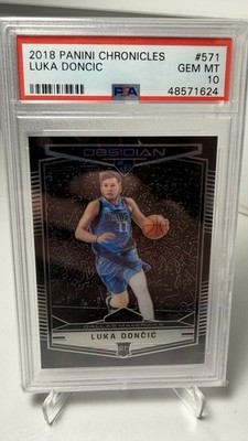 2018-19 Panini Chronicles Luka Dončić #571| RC Obsidian Preview| PSA 10 GEM MINT