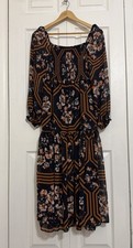 Evie Midi Floral Midi Dress Women, Size Small, Brown