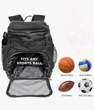 25L Basketball Backpack with Ball Compartment For Sports Equipment, Gym, Travel