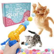 Interactive Cat Toys for Indoor Plush Ball Launcher Cat Enrichment Toys Pom P...