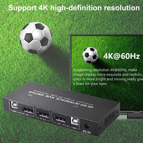 2 x 1 KVM Switch Dual Monitor Displayport 4K 60Hz KVM Switcher 1 Monitors 2 PC - Afbeelding 12 van 12