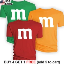 M&M T-Shirt Candy MM's and MMs Group Halloween Costume Funny Chocolate BCD01