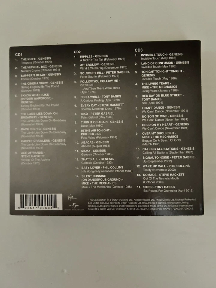 Genesis R-Kive Archive 3CD Set Rhino, Peter Gabriel, Steve Hackett, Phil Collins - Image 2 of 4