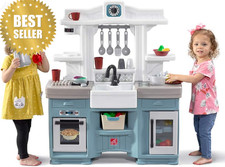 Kids Kitchen Playset w/ Lights Sounds 21pc Toy Set Indoor Outdoor Ages 2