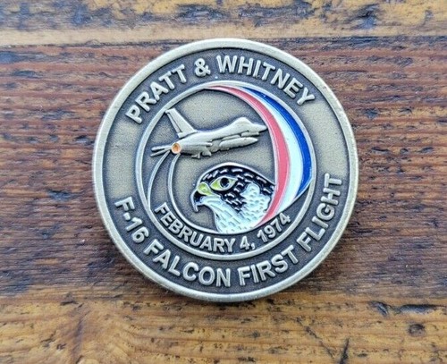 PRATT & WHITNEY "Empowering Freedom" & "F16 Falcon FIRST FLIGHT" Medallion ☆USA