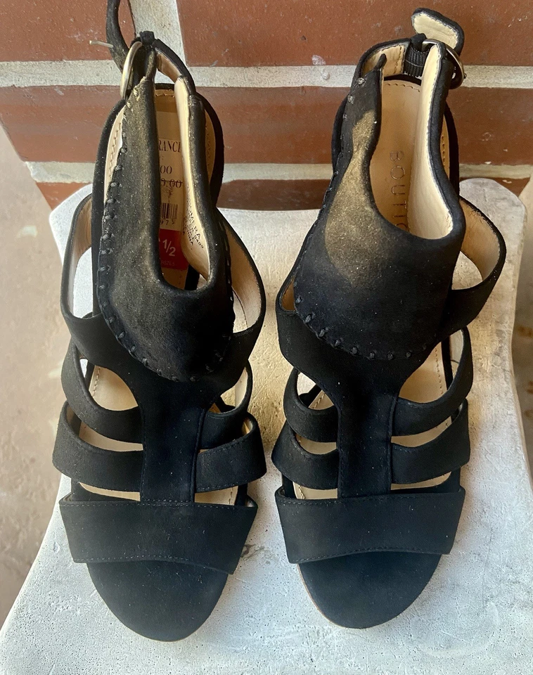 BOUTIQUE 9 SANDALIAS DE GAMUZA NEGRAS TACÓN — NUEVAS — TALLA 6.5 Foto 4 de 4