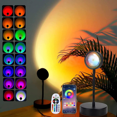 Sunset Lamp Projector Led Lights for Bedroom Night Light RGB Lights Sun Sunlight