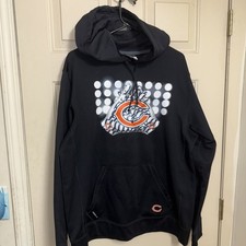 Nike Chicago Bears Hoodie Mens large Black Sweatshirt Therma Fit NFL Football